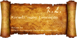 Kormányos Leonarda névjegykártya